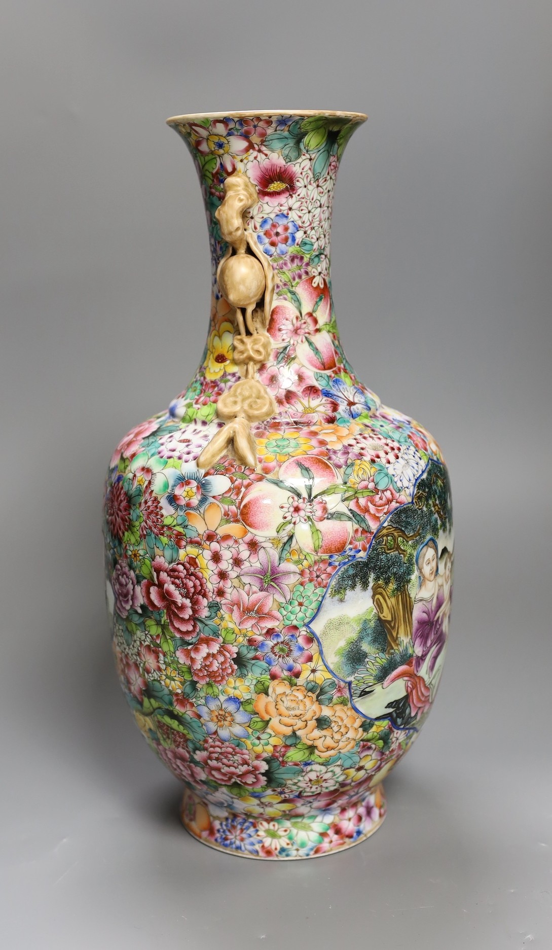 A Chinese 'thousand flower' vase, 36cm